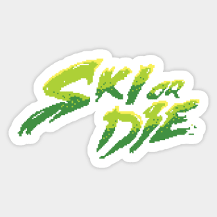 Ski or Die Acid Green Sticker
